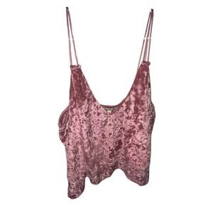 Express Crushed Velvet Tiered Tank Top, size L